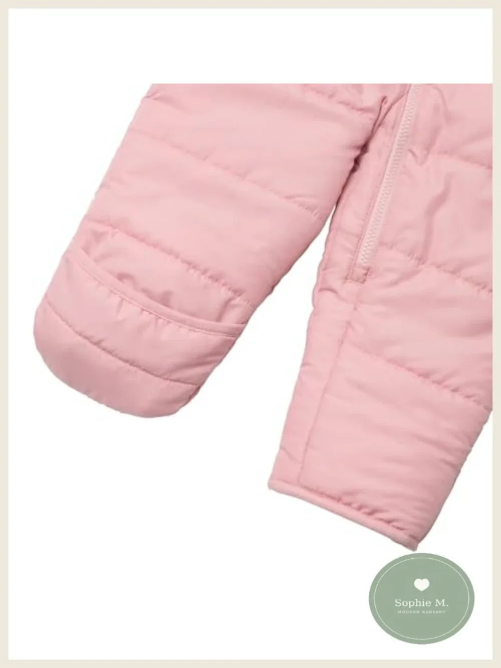Baby Insulated Puffer Snowsuit with Fleece Lining, Zipper, Convertible Mittens